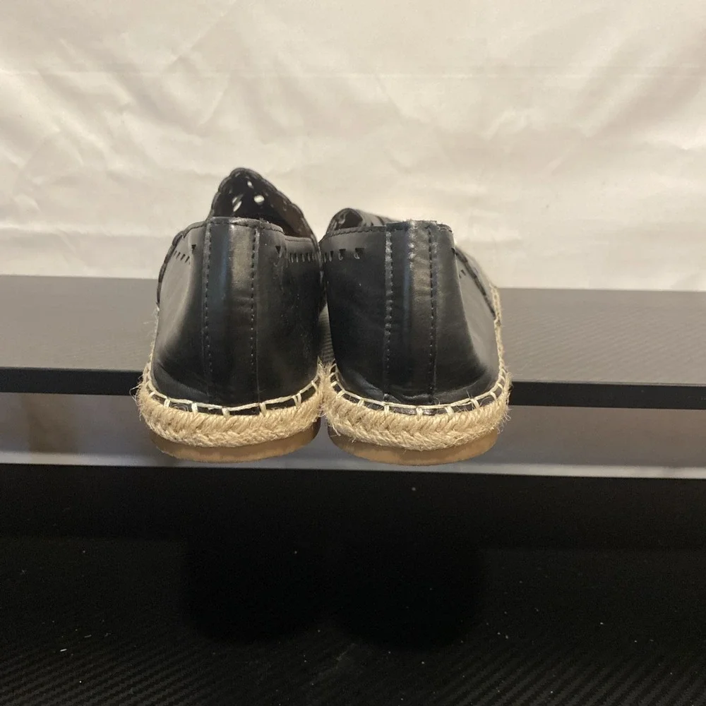 Wanted Black Espadrilles Flat with Floral Cutouts Size 10